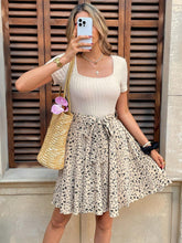 Women's Casual Holiday Floral Patchwork Mini Dress